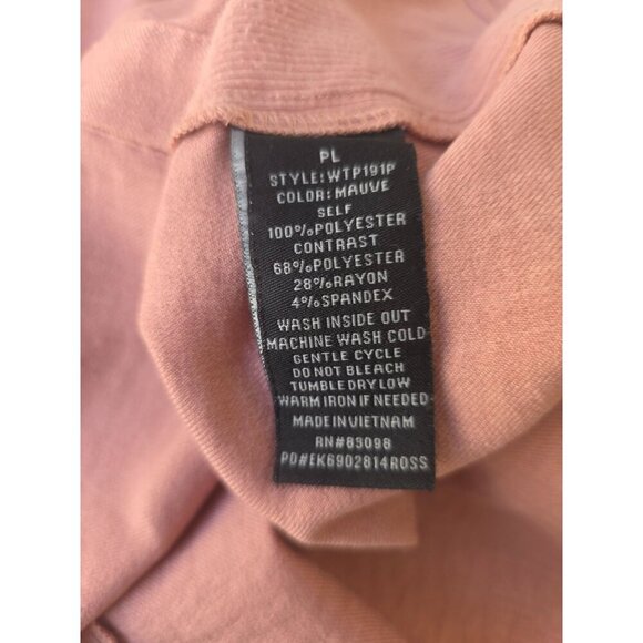 Cavalini Pink Button-Up Shirt Women Sz PL Roll-Tab Slv Collared Rib Knit Detail - Picture 7 of 9